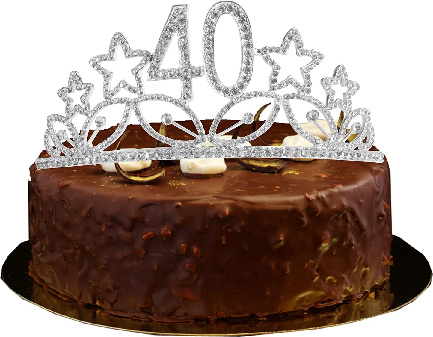 40Th Birthday Sash and Tiara for Women - Fabulous Glitter Sash + Stars Rhinestone Silver Premium Metal Tiara for Her, 40Th Birthday Gifts for 40 Party Apparel & Accessories > Clothing Accessories > Sashes MEANT2TOBE   