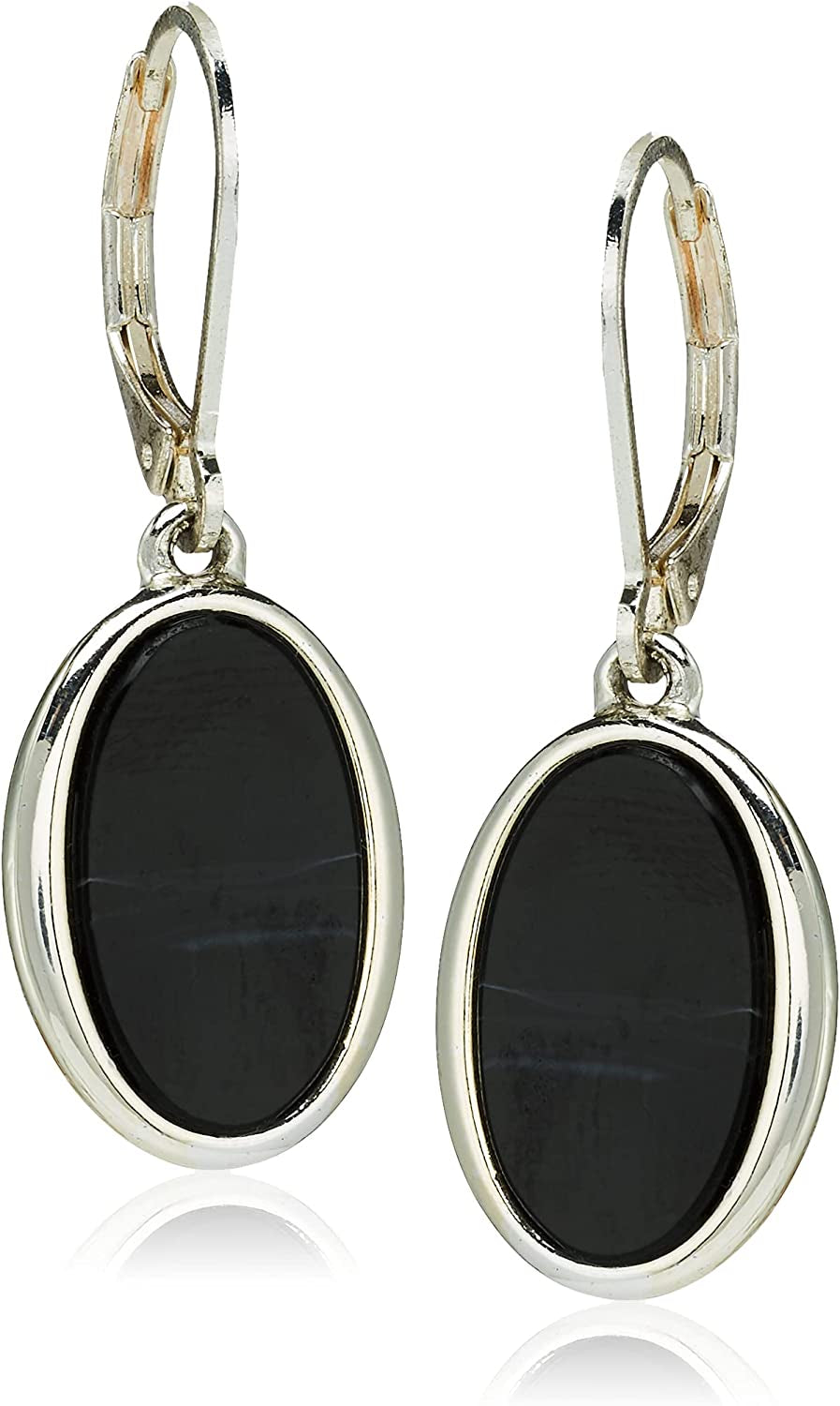 Nine West Women'S Silvertone and Jet Black Drop Earrings Apparel & Accessories > Jewelry > Earrings NINE WEST   