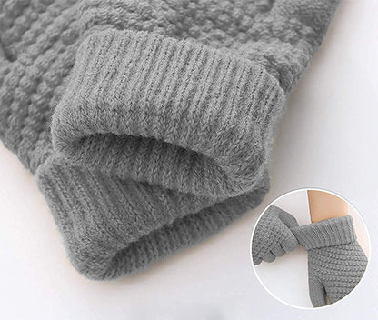 Women Winter Warm Touch Screen Gloves Knitted Soft Elastic Thick Gloves for Clod Weather Apparel & Accessories > Clothing Accessories > Gloves & Mittens Muryobao   