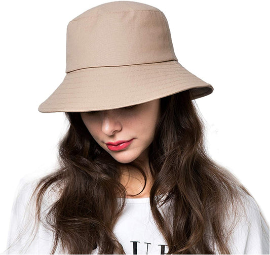 Bucket Hats for Women Sun Beach Hat Teens Girls Wide Brim Summer Fisherman'S Caps UPF 50+ Apparel & Accessories > Clothing Accessories > Hats KYLIE MAX A4-khaki  