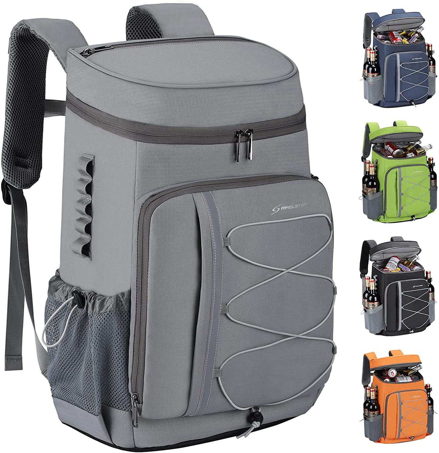 Maelstrom Cooler Backpack,35 Can Backpack Cooler Leakproof,Insulated Soft Cooler Bag,Camping Cooler,Beach Cooler,Ice Chest Backpack,Lightweight Travel Cooler Lunch Backpack for Hiking,Shopping Apparel & Accessories > Jewelry > Bracelets Maelstrom Grey  