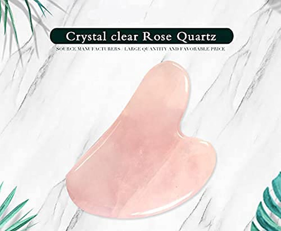 Gua Sha Massage Tool, Guasha Tool for Face, Rose Quartz Natural Crystal Stone Massager for Face, Eyes, Neck, Body Muscle Relaxing and Relieve (Rose Quartz) Health & Beauty > Personal Care > Cosmetics > Cosmetic Tools > Skin Care Tools FlowCat   