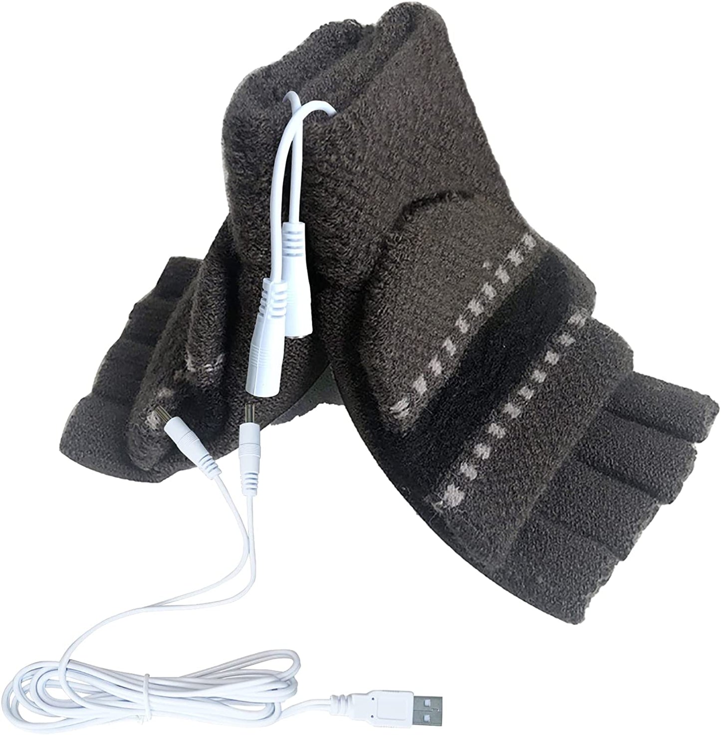 Women'S & Men'S USB Heated Gloves Mitten Full & Half Fingerless Winter Hands Warmer Laptop Gloves Apparel & Accessories > Clothing Accessories > Gloves & Mittens Winmany New Black  