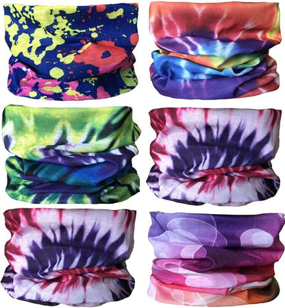 Kingree 6PCS Outdoor Magic Scarf, Elastic Headbands, Headscarves, Headwear, Mask Apparel & Accessories > Clothing Accessories > Bandanas & Headties KINGREE Tiedye  