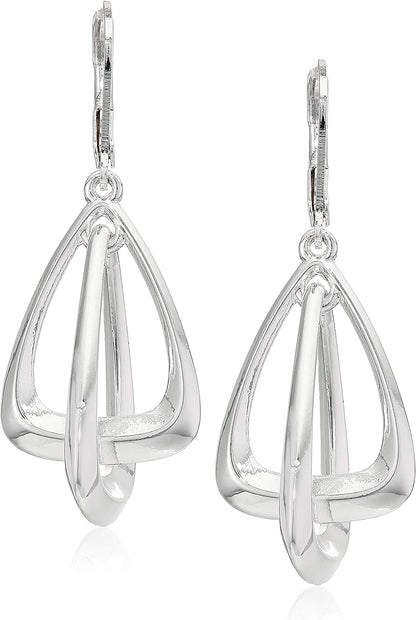Nine West Classics Apparel & Accessories > Jewelry > Earrings KYLIE MAX Silver ORBITAL DROP LVRBK 