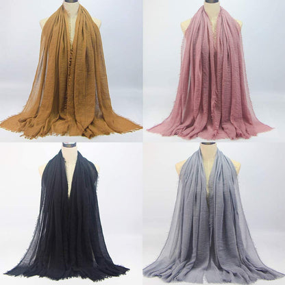 Women Soft Cotton Hemp Scarf Women'S Long Head Scarves - Hijab Wrap Shawls Scarf Apparel & Accessories > Clothing Accessories > Scarves & Shawls Davinqi   