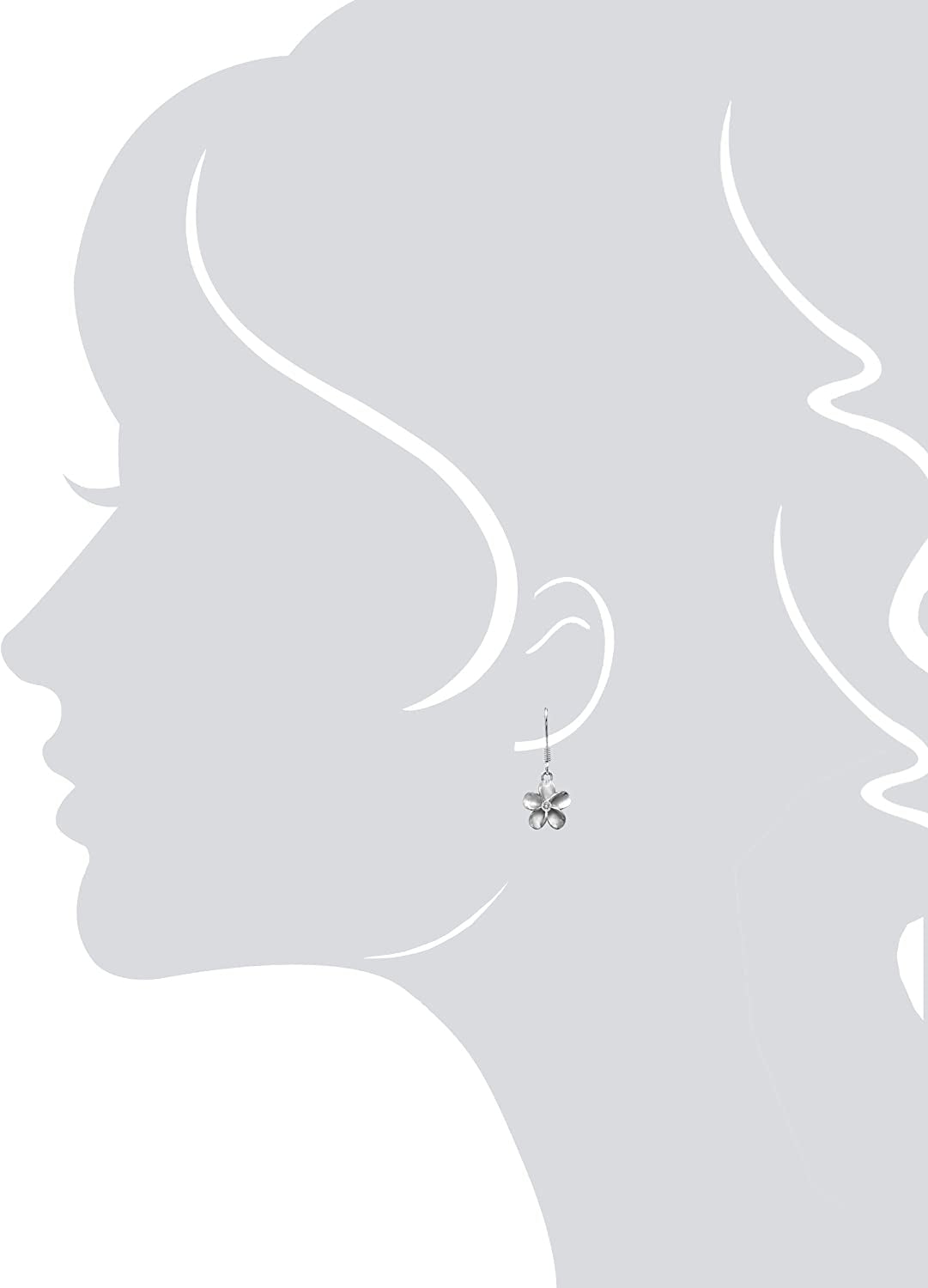 Honolulu Jewelry Company Sterling Silver Plumeria Flower Nature Hook Earrings with Czs, 12Mm Apparel & Accessories > Jewelry > Earrings Honolulu Jewelry Company   