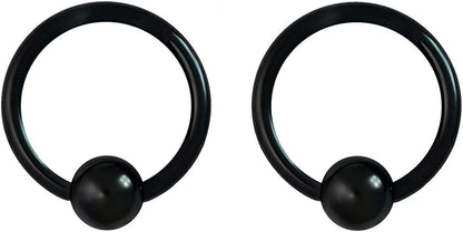 Forbidden Body Jewelry 316L Surgical Steel Captive Bead Piercing Hoop (Pair) 10G 12G 14G 16G 18G 20G, Diameter 6 to 12Mm Black and Rainbow Apparel & Accessories > Jewelry > Rings Forbidden Body Jewelry Black: 16g, 8mm  