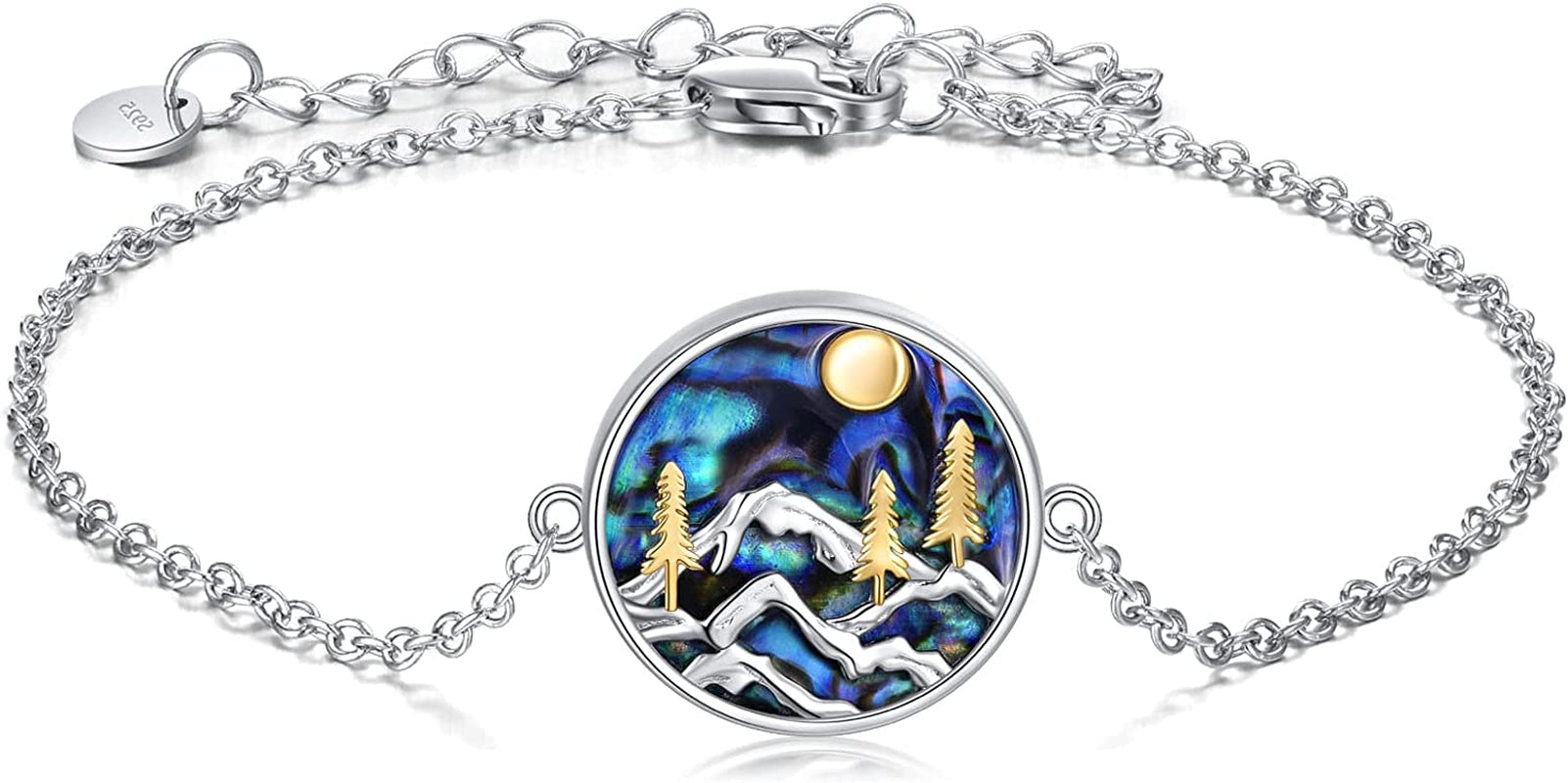 Pineapple/Mushroom/Star/Mountain Anklets Sterling Silver Adjustable Chain Link Ankle Bracelets Beach Anklet Jewelry for Women Teens Apparel & Accessories > Jewelry > Anklets LUHE Mountain anklets  