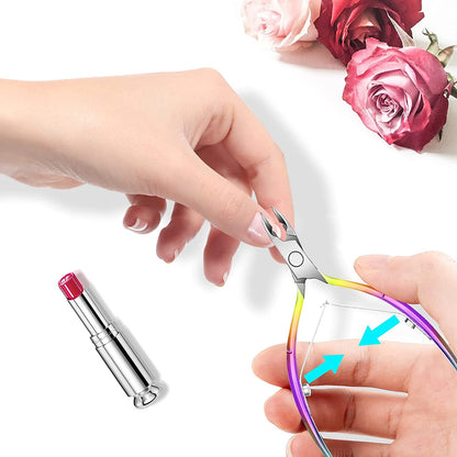 Haynery Cuticle Trimmer with Cuticle Pusher, Cuticle Remover Cuticle Scissors Manicure Tools, Professional Stainless Steel Cuticle Cutter, Dead Skin Remover Nail Tools for Fingernails and Toenails Health & Beauty > Personal Care > Cosmetics > Cosmetic Tools > Nail Tools Haynery   