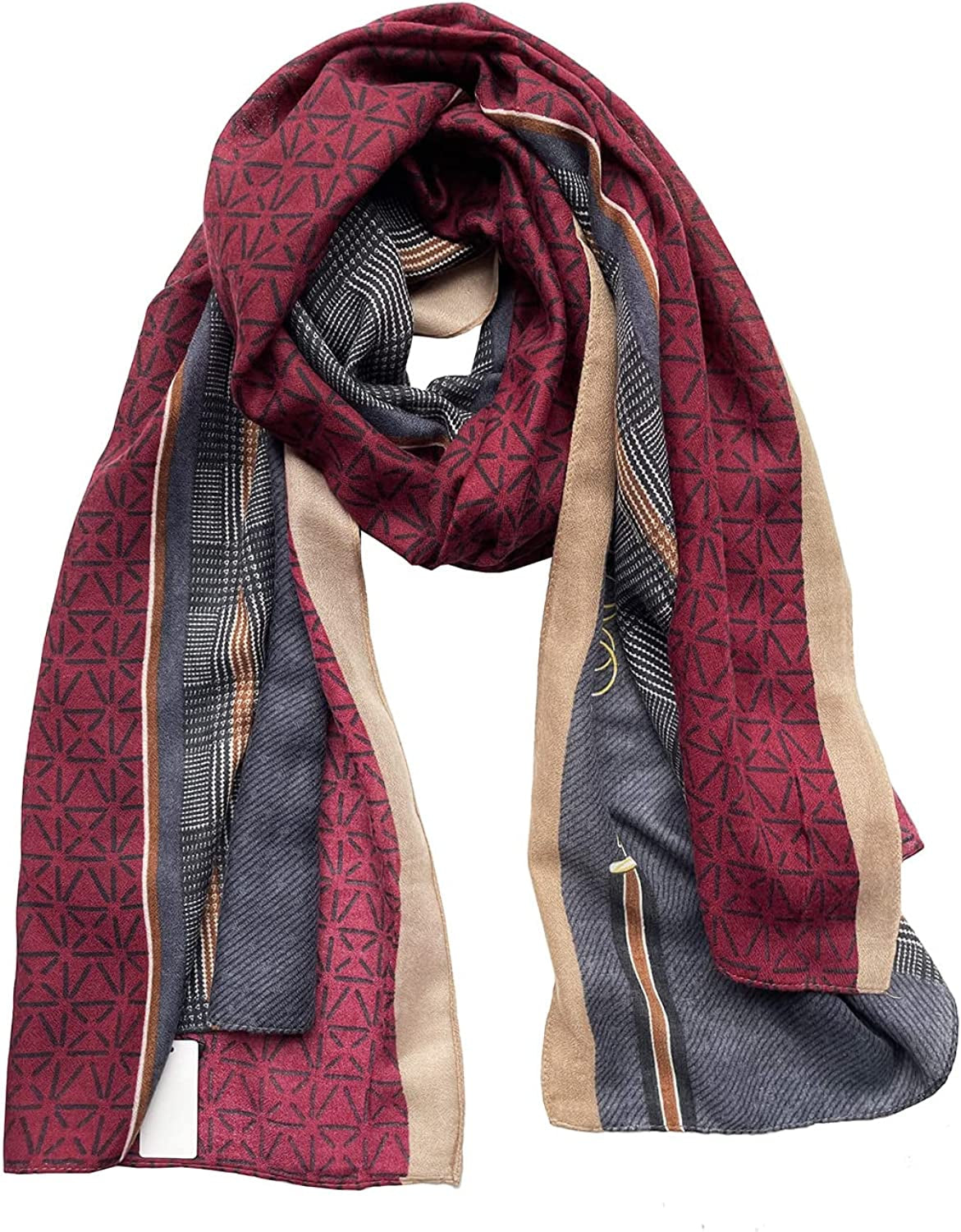 JERLA Women'S Scarves Lady Light Soft Fashion Solid Scarf Wrap Shawl Plaid Scarf Apparel & Accessories > Clothing Accessories > Scarves & Shawls JERLA Coffee and Jujube Red  