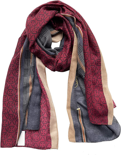 JERLA Women'S Scarves Lady Light Soft Fashion Solid Scarf Wrap Shawl Plaid Scarf Apparel & Accessories > Clothing Accessories > Scarves & Shawls JERLA Coffee and Jujube Red  