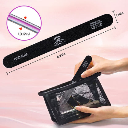 Makartt Nail File 100 180 Grit Emery Boards for Nails 10Pcs Nail Files Professional Washable Doubled Sides Nail File Kit for Manicure Pedicure Natural Acrylic Nails Coarse Nail File for DIY Salon Use Health & Beauty > Personal Care > Cosmetics > Cosmetic Tools > Nail Tools Makartt   