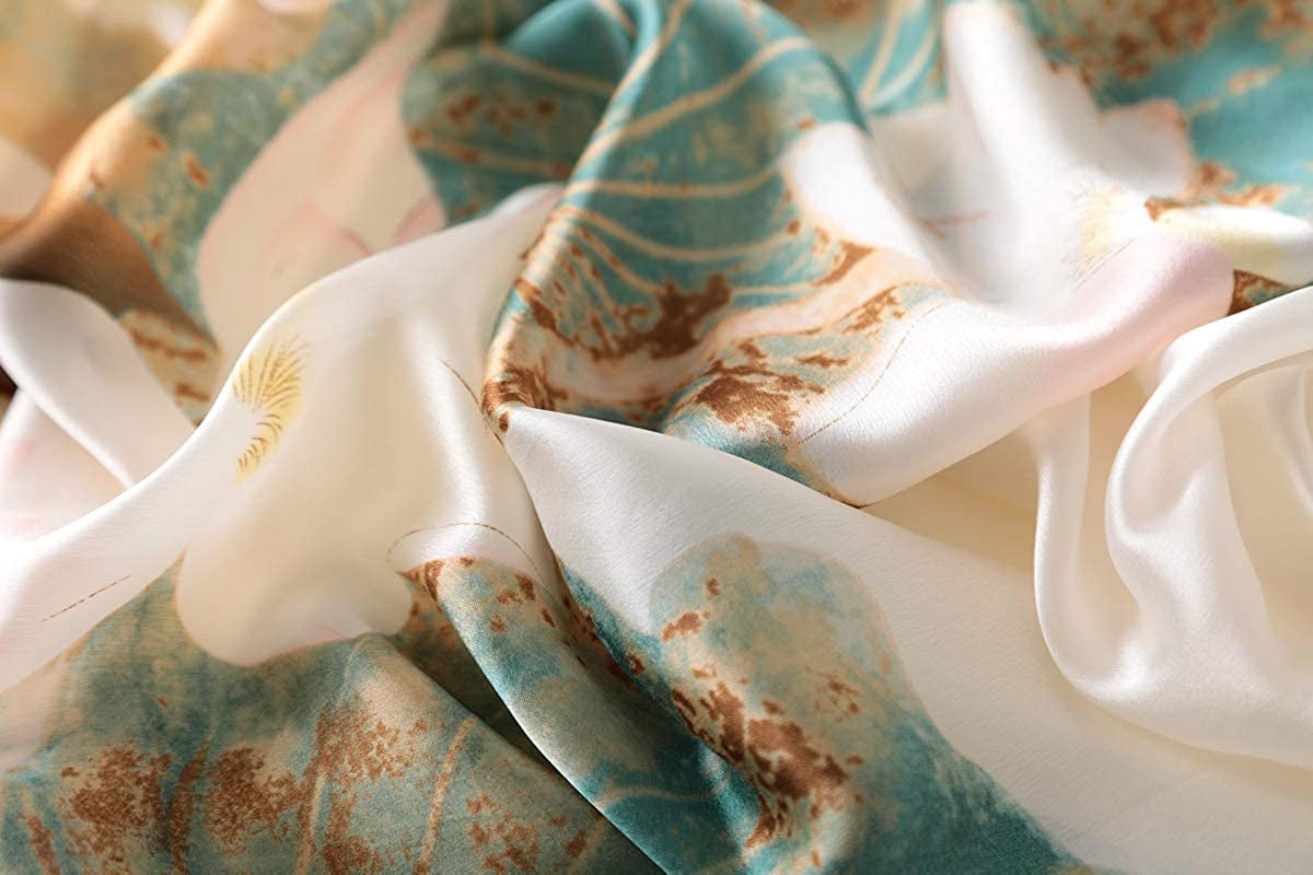 WEIGEER Silk Scarf Women Chiffon Shawl Lotus Scarf Neckerchief Long Head Wrap Thin Scarf Beach Women Hijab Belt Vintage Bridal Shawl Binder Chiffon Scarf Colourful Cloth White Green Apparel & Accessories > Clothing Accessories > Scarves & Shawls WEIGEER   