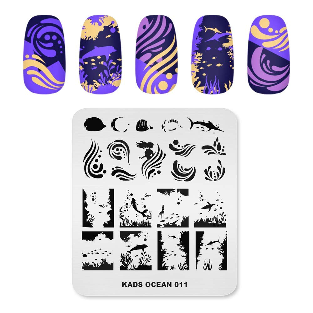 KADS Stamping Plates for Nail Art Ocean Seahorse Shell Starfish Template Image Plate Stencil Nails Tool (OC010) Health & Beauty > Personal Care > Cosmetics > Cosmetic Tools > Nail Tools KADS OC011  