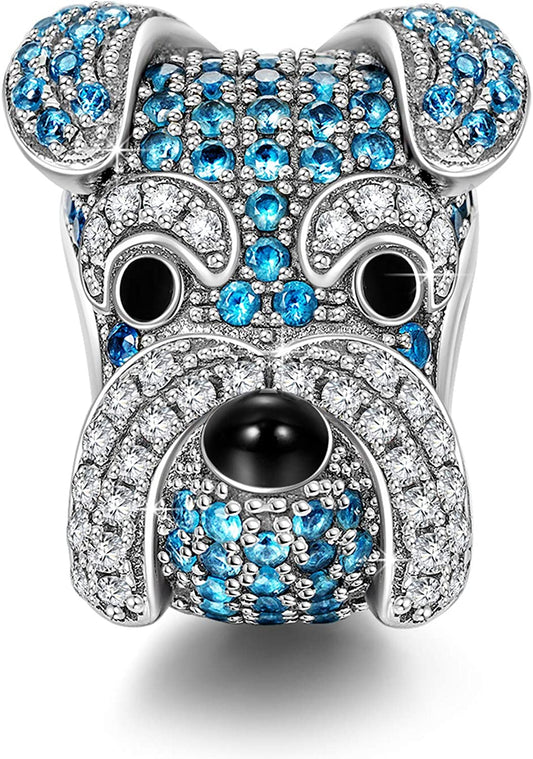 NINAQUEEN "Frodo the Schnauzer" Sterling Silver Christmas Gifts Charms for Dog Lovers, Compatible with Charms Bracelet and Necklace, Jewelry Box Included for Gift Apparel & Accessories > Jewelry > Bracelets NINAQUEEN Charms   
