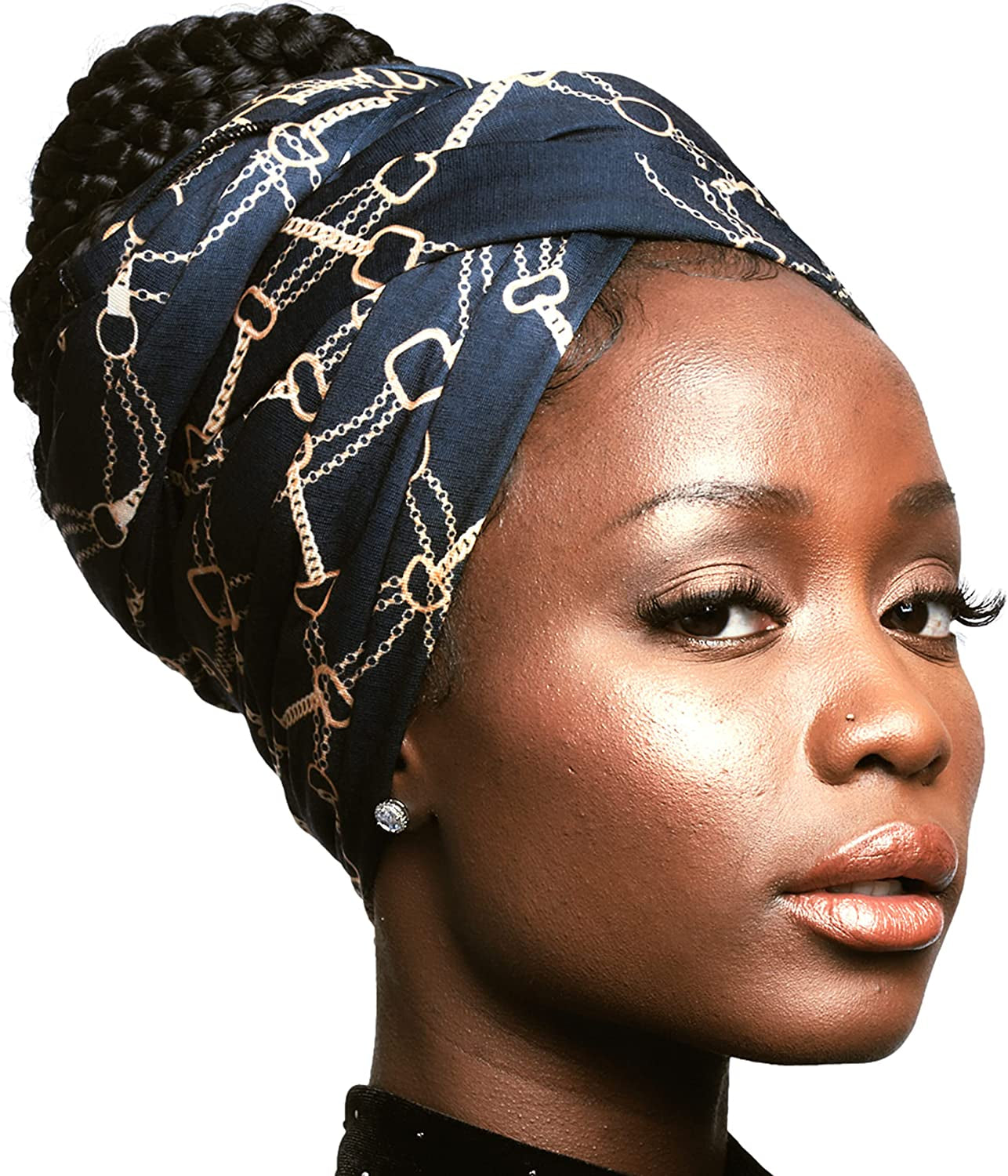 Head Wrap for Black Women - African Hair Wrap & Hair Scarf - Jersey Hair Turbans for Women - Soft & Breathable Headwrap Apparel & Accessories > Clothing Accessories > Bandanas & Headties Olivia Sylx Chains  
