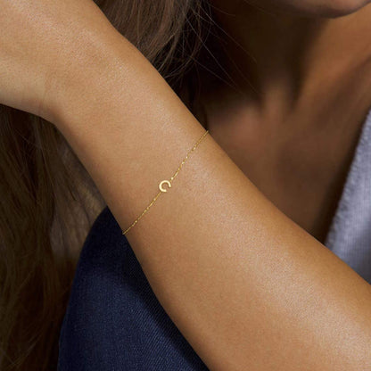 Dainty Gold Initial Bracelets for Women, 14K Gold Plated Dainty Personalized Gold Bracelets Initial Bracelets for Women Teen Girls Jewelry Chain Bracelets for Kids Toddler Little Girls Jewelry Gifts Apparel & Accessories > Jewelry > Bracelets M MOOHAM   