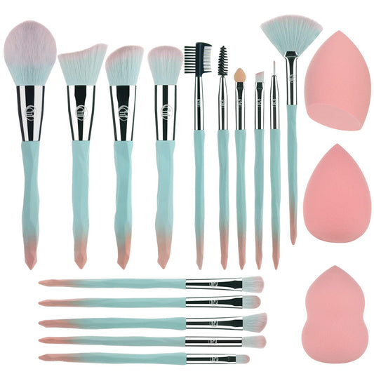 Makeup Brushes 15Pcs Makeup Brush Set with 3Pcs Makeup Sponge Soft Synthetic Hair Face Make up Brush Tools for Foundation, Powder, Eyeshadow, Eyebrow, Eyeliner, Blending (Blue)… Health & Beauty > Personal Care > Cosmetics > Cosmetic Tools > Makeup Tools 111 Blue  