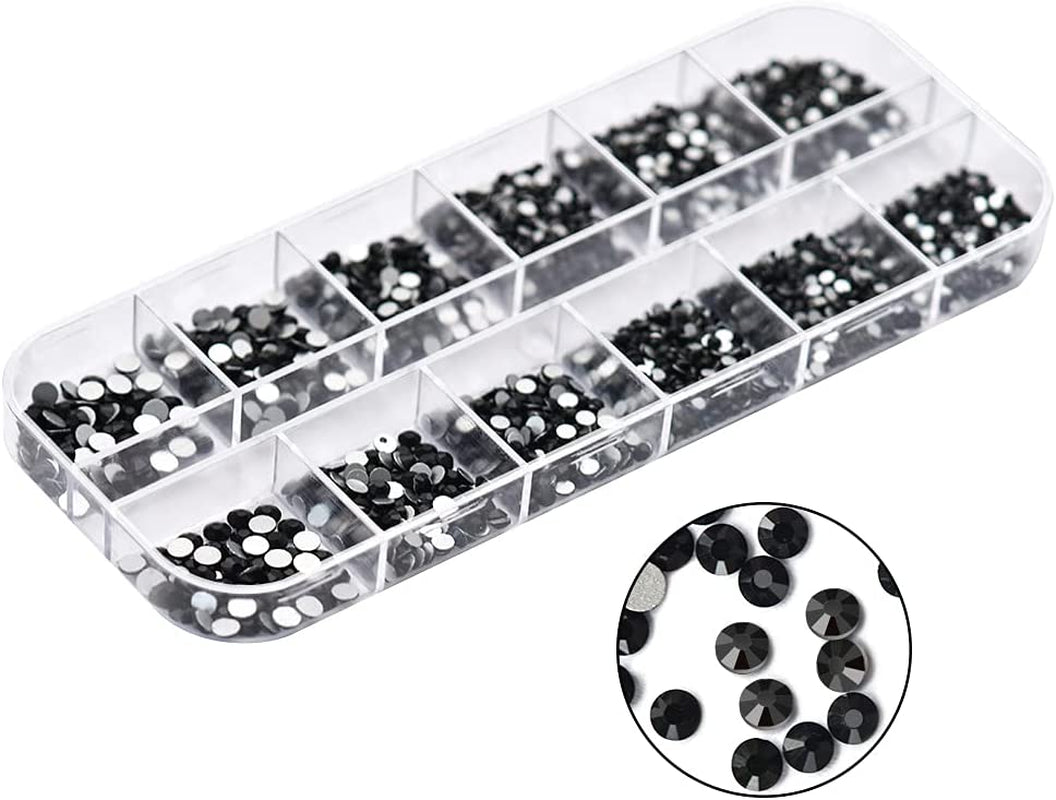 Molisaka Black Nail Art Rhinestones, Glass Flat Back Rhinestones for Nails Decorations, Bling Crystals Nail Gems for Nail Design, 3D Nail Jewels Set with Rhinestone Picker Tools (2320Pcs) Health & Beauty > Personal Care > Cosmetics > Cosmetic Tools > Nail Tools Molisaka   