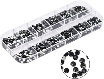 Molisaka Black Nail Art Rhinestones, Glass Flat Back Rhinestones for Nails Decorations, Bling Crystals Nail Gems for Nail Design, 3D Nail Jewels Set with Rhinestone Picker Tools (2320Pcs) Health & Beauty > Personal Care > Cosmetics > Cosmetic Tools > Nail Tools Molisaka   