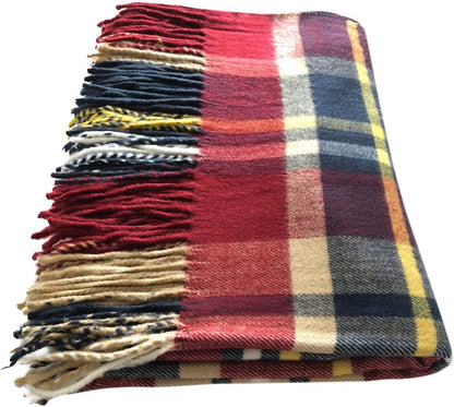 Women Oversized Scottish Clan Tartan Plaid Cashmere Feel Shawl Wrap Winter Scarf (Burgundy Multi Plaid) Apparel & Accessories > Clothing Accessories > Scarves & Shawls Valloowink   