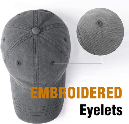 Men and Women Vintage Washed Distressed Cotton Baseball Cap Plain Blank Adjustable Classic Baseball Hat Cap Apparel & Accessories > Clothing Accessories > Hats KYLIE MAX   