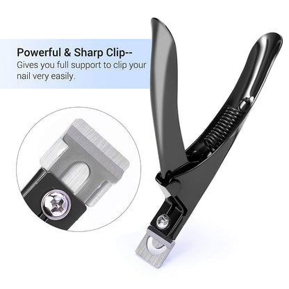 Professional Acrylic Nail Clipper Fake False Nails Tip Cutter Nail Trimmer for Artificial Nail Manicure Pedicure Sharp Rustproof Nail Art Tool Home DIY Use Black Health & Beauty > Personal Care > Cosmetics > Cosmetic Tools > Nail Tools AIRSEE   