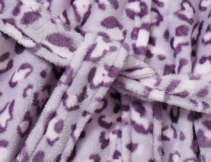 Leopard Cat Robe for Girls Fleece Toddler Kids Teen Hooded Bathrobe Size 4T - 18 Apparel & Accessories > Clothing > Sleepwear & Loungewear > Robes Kylie Max   