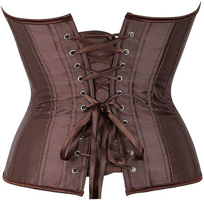 NIYIGEJI Satin Sexy Strong Boned Corset Lace up Overbust Waist Cincher Bustier Bodyshaper Top Apparel & Accessories > Clothing > Underwear & Socks > Lingerie NIYIGEJI   