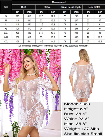 Avidlove Women Chemises Lace Smock Lingerie Mini Babydoll Lingerie Sleepwear S-4XL Apparel & Accessories > Clothing > Underwear & Socks > Lingerie Avidlove   