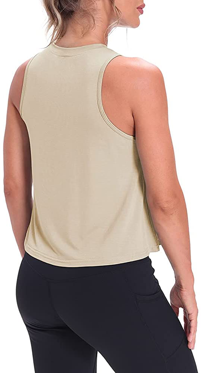 Mippo Crop Tops for Women Womens Workout Tops Flowy Cropped Tank Tops Athletic Shirts Apparel & Accessories > Clothing > Activewear Kylie Max   