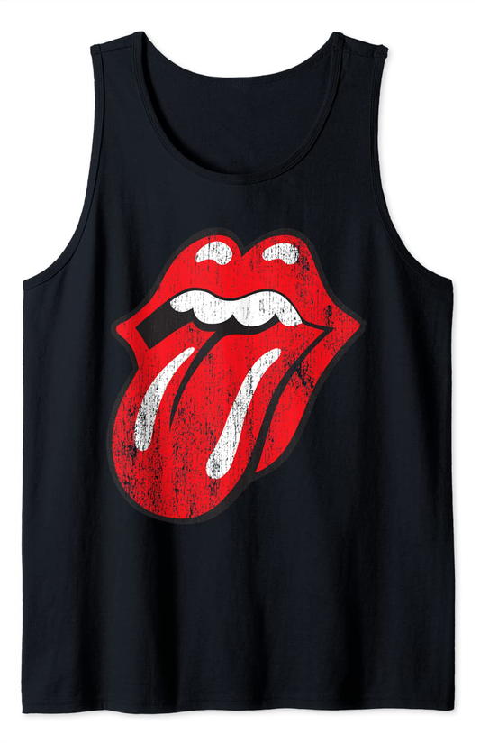 Rolling Stones Official Distressed Tongue Tank Top Apparel & Accessories > Clothing > Activewear Kylie Max   