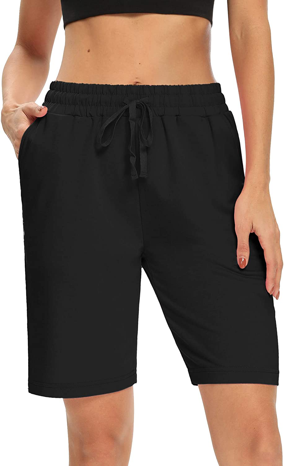 DIBAOLONG Womens Yoga Shorts Loose Comfy Drawstring Lounge Bermuda Shorts with 3 Pockets Apparel & Accessories > Clothing > Shorts Kylie Max   