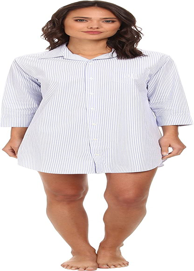 LAUREN RALPH LAUREN Women'S Essentials Striped His Shirt Apparel & Accessories > Clothing > Sleepwear & Loungewear > Nightgowns Kylie Max   