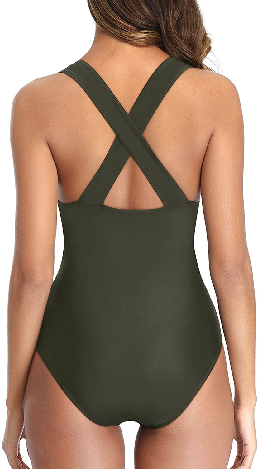 Tempt Me Women One Piece Plunge V Neck Monokini Sexy Hollow Out Swimsuits Bathing Suit Apparel & Accessories > Clothing > Swimwear Kylie Max   
