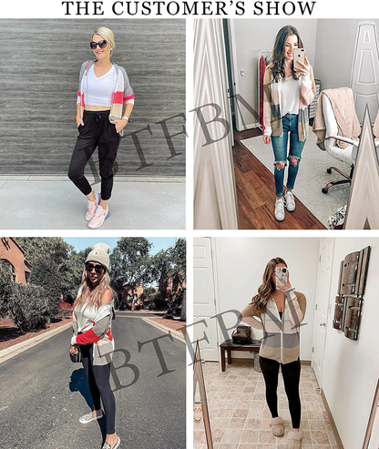 BTFBM Women Zip up Striped Hoodies Jackets Color Block Print Long Sleeve Drawstring Stretchy Casual Pullover Sweatshirts Apparel & Accessories > Clothing > Activewear Kylie Max   