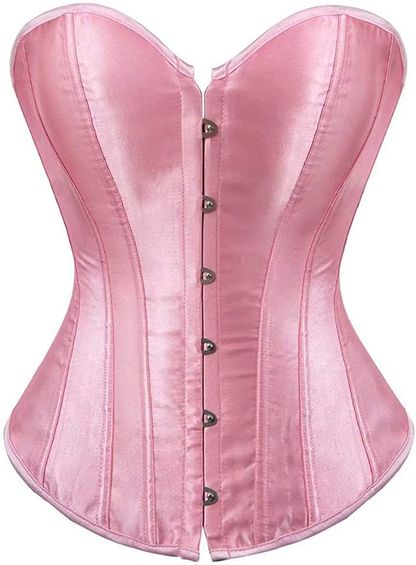 Leather Corsets for Women Bustier Lingerie Top Punk Rock Waist Cincher Basque Halloween Costume Apparel & Accessories > Clothing > Underwear & Socks > Lingerie jutrisujo 808 Pink Large 