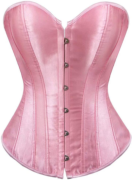 Leather Corsets for Women Bustier Lingerie Top Punk Rock Waist Cincher Basque Halloween Costume Apparel & Accessories > Clothing > Underwear & Socks > Lingerie jutrisujo 808 Pink Large 
