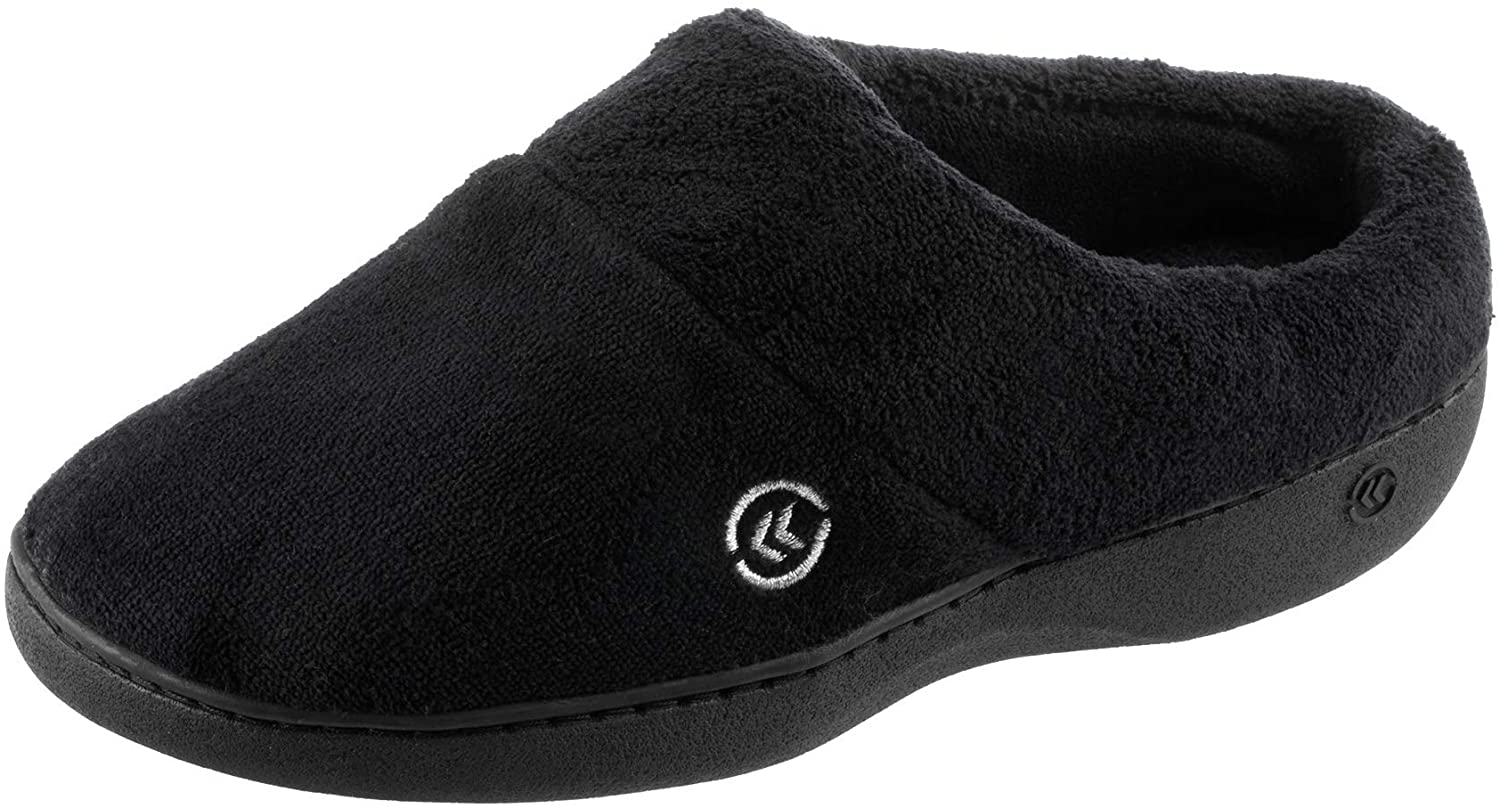isotoner Women's Cozy Terry Hoodback Clog Slipper with Soft Memory Foam, Comfort Arch Support, and an Indoor/Outdoor Sole Arts & Entertainment > Party & Celebration > Gift Giving KYLIE MAX Black 6.5-7 