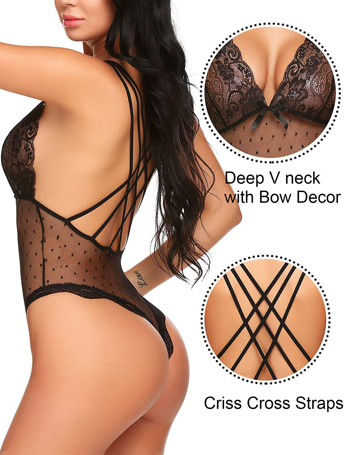Avidlove Women Teddy Lingerie One Piece Bodysuit Lingerie Apparel & Accessories > Clothing > Underwear & Socks > Lingerie Kylie Max   