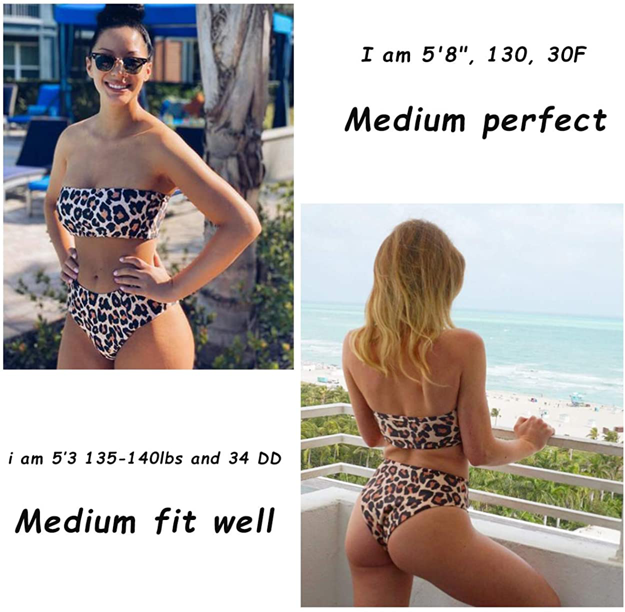 OMKAGI Women's 2 Pieces Bandeau Bikini Swimsuits Off Shoulder High Waist Bathing Suit High Cut Apparel & Accessories > Clothing > Swimwear OMKAGI   