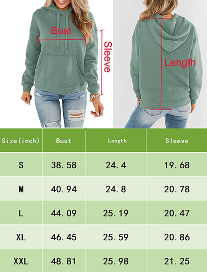 Bingerlily Women'S Casual Hoodies Long Sleeve Solid Lightweight Pullover Tops Loose Sweatshirt with Pocket Apparel & Accessories > Clothing > Activewear Kylie Max   
