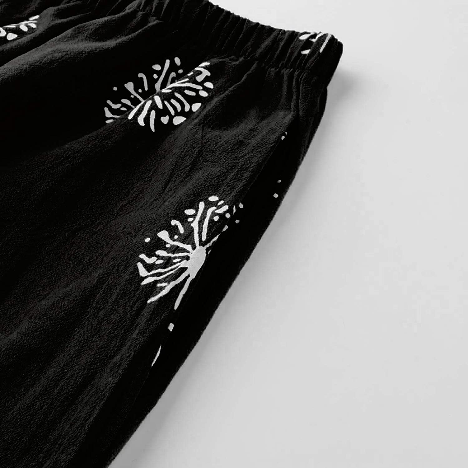 Burband Womens Thai Pants Bohemian Yoga High Waist Harem Pants Flowy Floral Print Wide Leg Palazzo Lounge Trousers Apparel & Accessories > Clothing > Underwear & Socks > Shapewear Burband   
