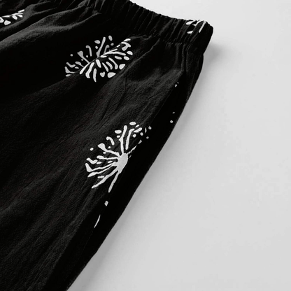 Burband Womens Thai Pants Bohemian Yoga High Waist Harem Pants Flowy Floral Print Wide Leg Palazzo Lounge Trousers Apparel & Accessories > Clothing > Underwear & Socks > Shapewear Burband   