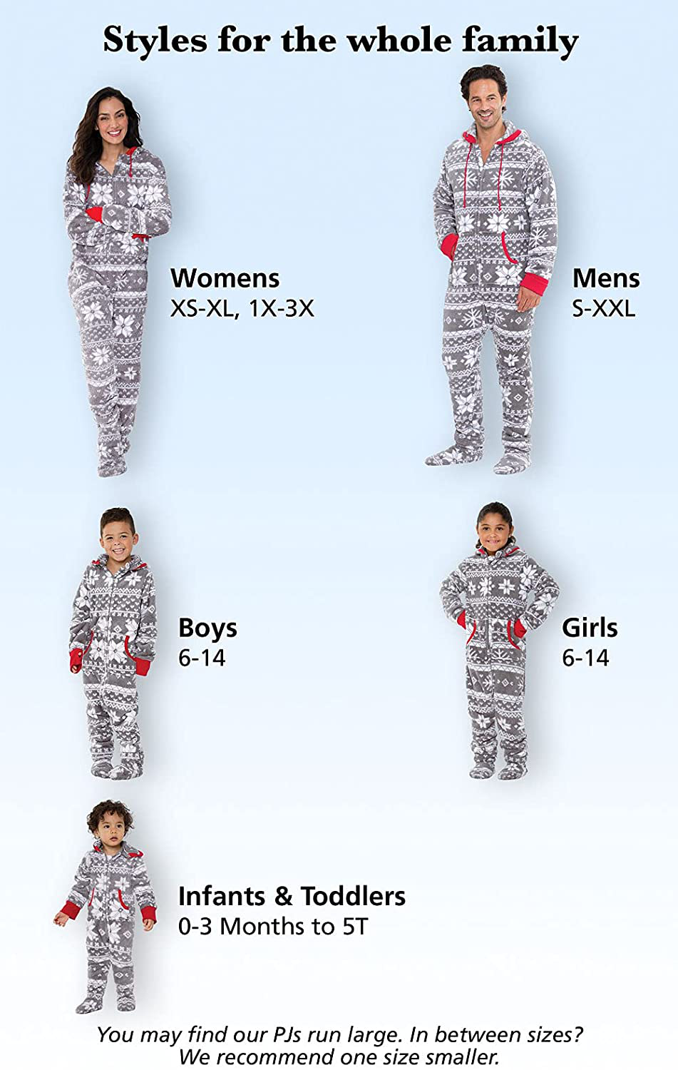 PajamaGram Family Pajamas Matching Sets - Nordic Fleece Christmas Onesie, Gray Arts & Entertainment > Party & Celebration > Gift Giving PajamaGram   