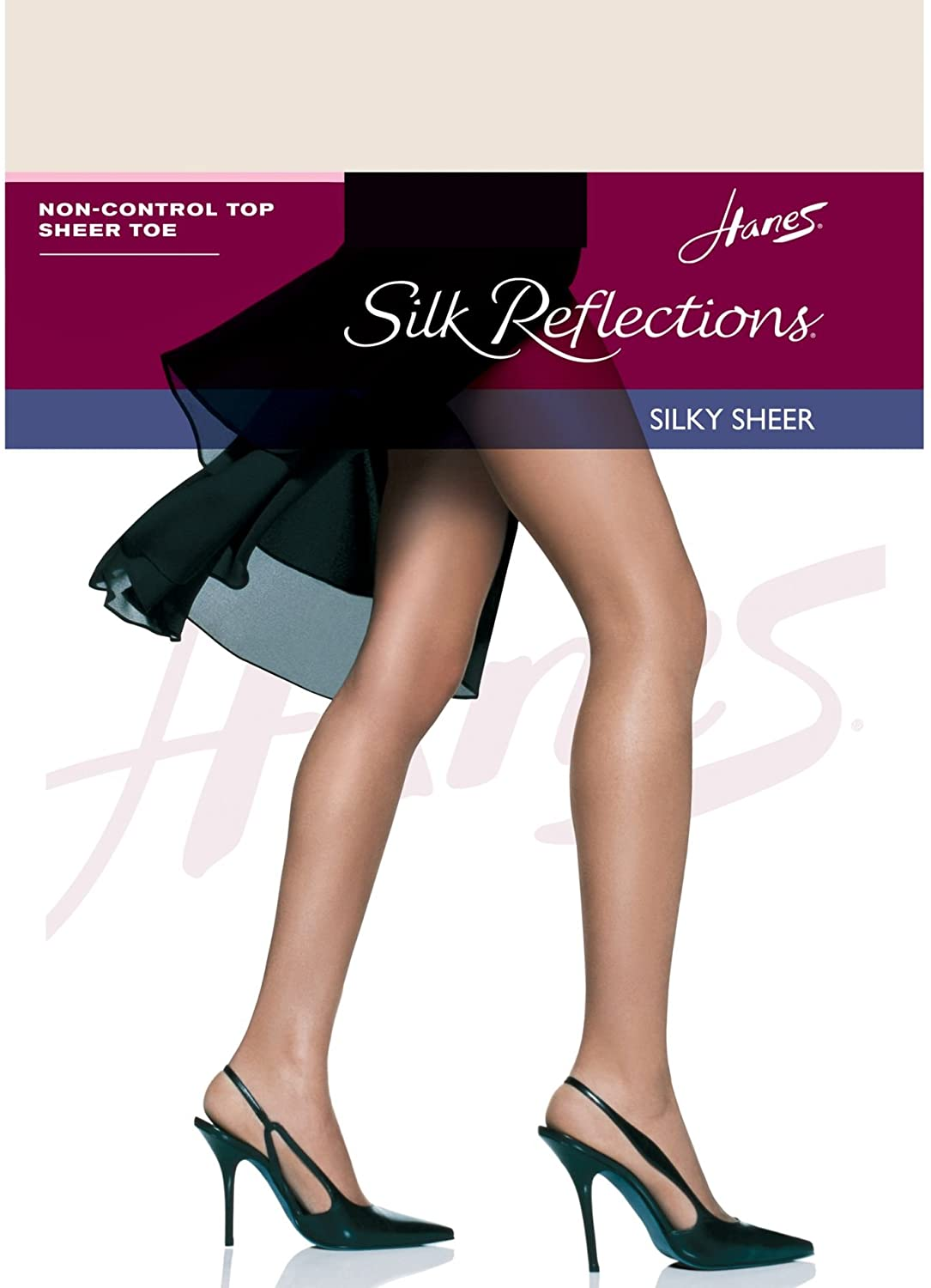 Hanes Women'S Control Top Sheer Toe Silk Reflections Panty Hose Apparel & Accessories > Clothing > Underwear & Socks > Shapewear Hanes Pearl 1 A-B