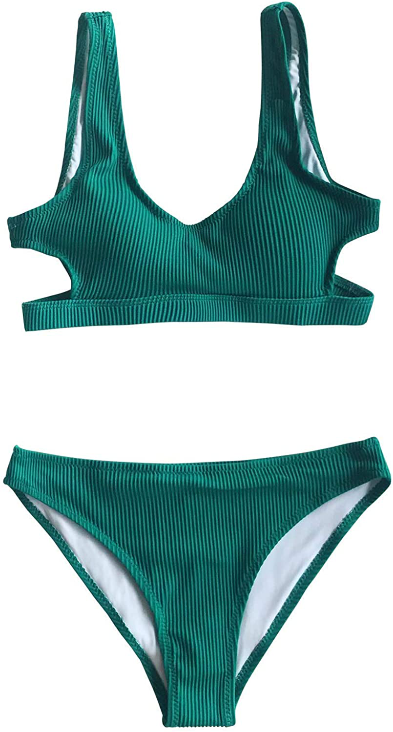 CUPSHE Women's Bikini Swimsuit Cutout Low Waist Two Piece Bathing Suit Apparel & Accessories > Clothing > Swimwear CUPSHE   