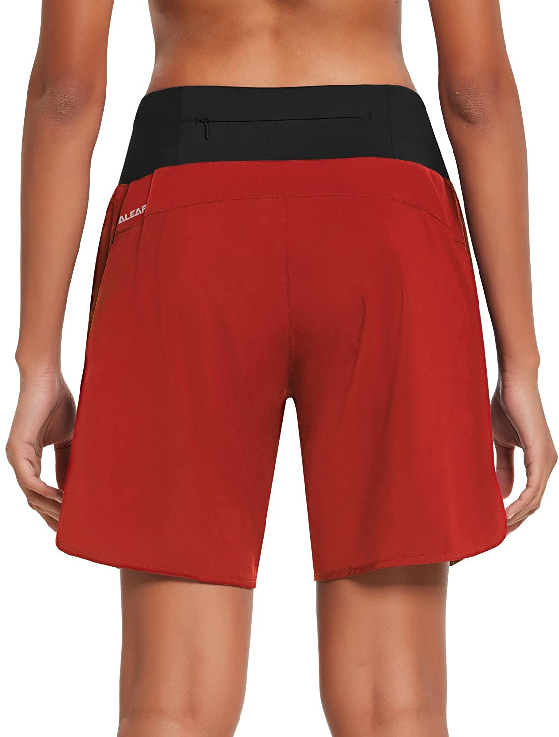 BALEAF Women'S 7 Inches Long Running Shorts with Liner Lounge Sport Gym Shorts Back Zipper Pocket Apparel & Accessories > Clothing > Shorts Kylie Max   