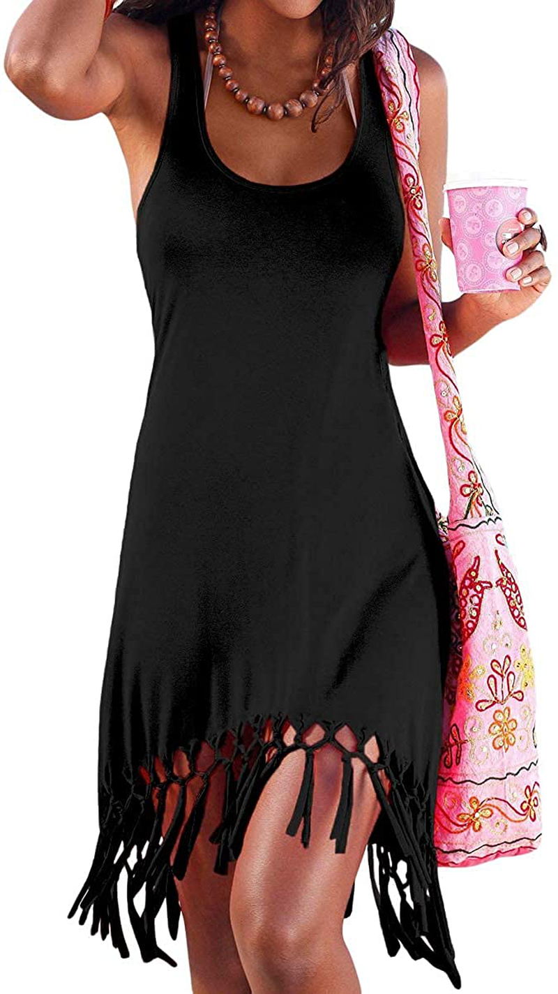Pinziko Women'S Summer Beach Dress Bikini Cover up Casual Vacation Short Dresses Apparel & Accessories > Clothing > Swimwear Kylie Max   